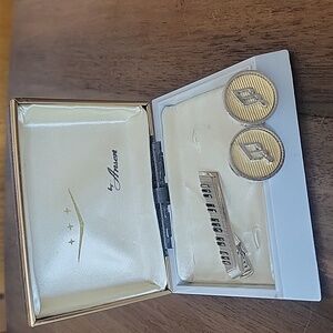 Anson Vintage Musical Notes Piano Keyboard Cufflinks Tie Clip Set